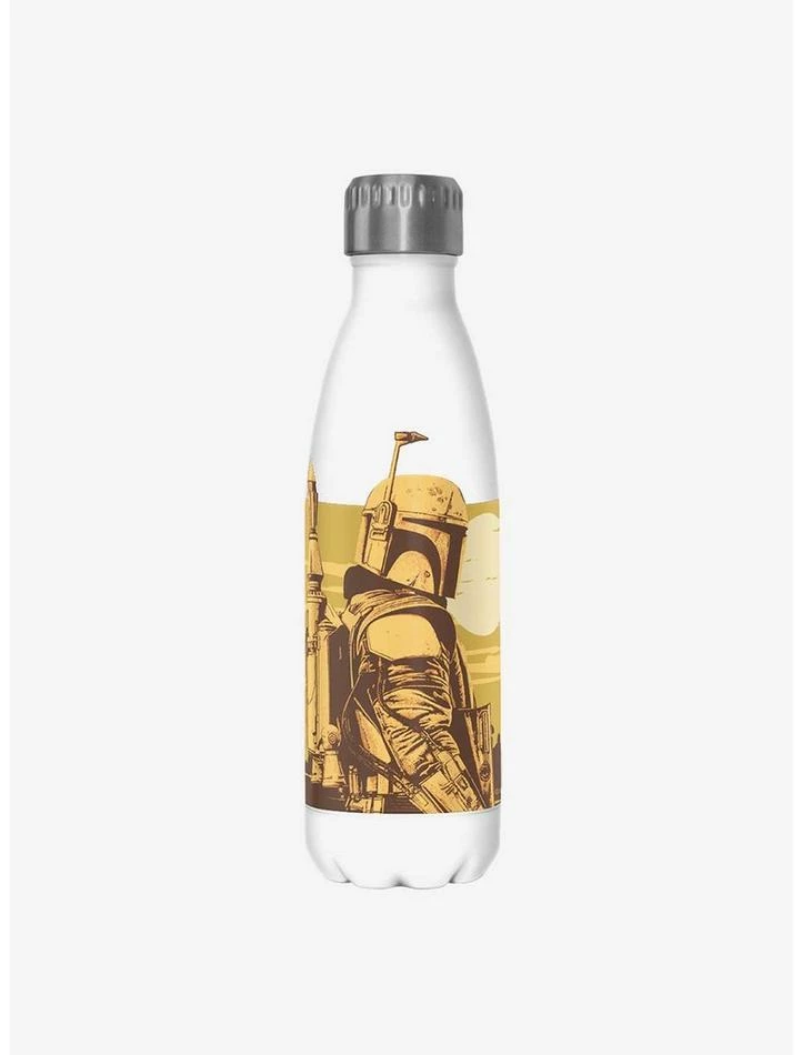 Budget ❤️ Star Wars The Book of Boba Fett Boba Landscape White Stainless Steel Water Bottle ✔️