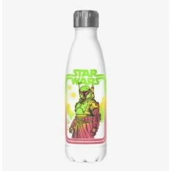 Best Sale 🌟 Star Wars The Book of Boba Fett Boba Retro White Stainless Steel Water Bottle 🎉