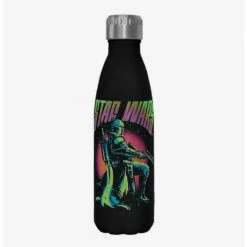 New 🧨 Star Wars The Book of Boba Fett Fett Explosion Black Stainless Steel Water Bottle ✔️