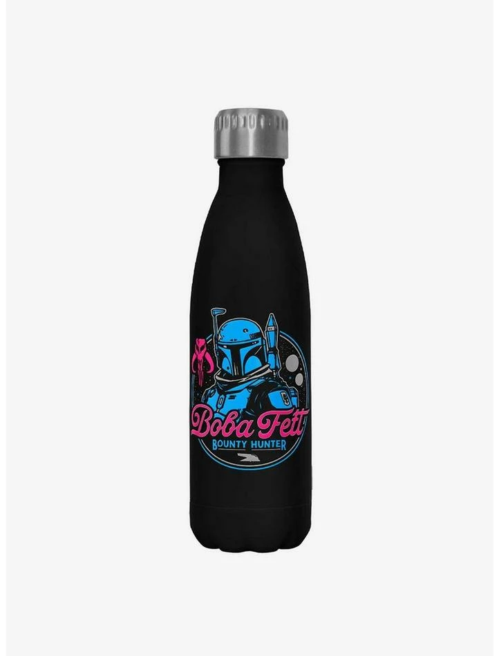 Cheapest 👏 Star Wars The Book of Boba Fett Galactic Hunter Black Stainless Steel Water Bottle 🛒