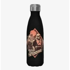 Buy ⭐ Star Wars The Book of Boba Fett Greeting From Tatooine Black Stainless Steel Water Bottle 🎉