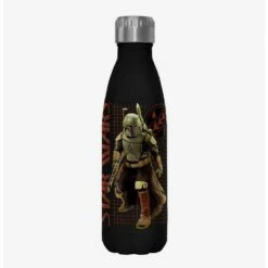 Best Sale 😉 Star Wars The Book of Boba Fett Off The Grid Black Stainless Steel Water Bottle ❤️