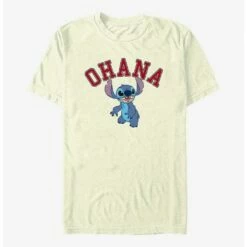 New 🛒 Disney Lilo & Stitch Ohana Collegiate T-Shirt 😀