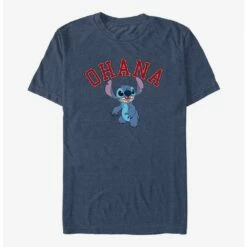 New 😍 Disney Lilo & Stitch Ohana Collegiate T-Shirt ✔️