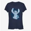 Discount 🛒 Disney Lilo & Stitch Floral Sketch 👧 Girls T-Shirt 🧨