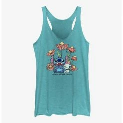 Discount ✨ Disney Lilo & Stitch Chibi Floral 👧 Girls Tank ⭐