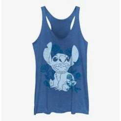Best Pirce 😉 Disney Lilo & Stitch Floral Sketch 👧 Girls Tank ✔️