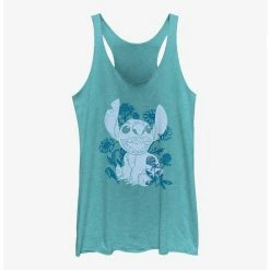 Discount 😀 Disney Lilo & Stitch Floral Sketch 👧 Girls Tank 🛒