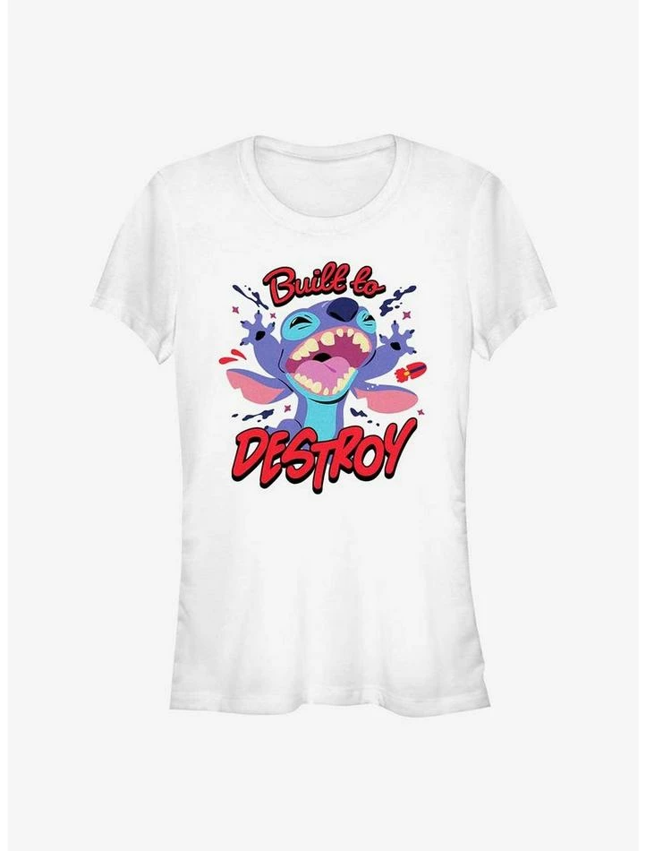 Best deal ❤️ Disney Lilo & Stitch Built To Destroy 👧 Girls T-Shirt ❤️