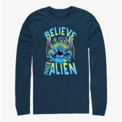 Cheap 🎁 Disney Lilo & Stitch Inner Alien Long-Sleeve T-Shirt 💯
