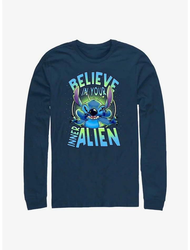 Cheap 🎁 Disney Lilo & Stitch Inner Alien Long-Sleeve T-Shirt 💯