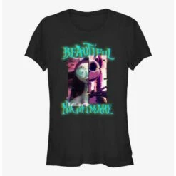 Cheapest ✨ The Nightmare Before 🔔 Christmas Jack & Sally Glitchy Beautiful Nightmare 👧 Girls T-Shirt 😉