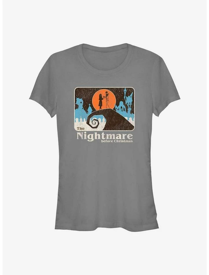 Flash Sale 😉 Disney The Nightmare Before 🎄 Christmas Moonlit Lovers Jack and Sally 👧 Girls T-Shirt 🔥
