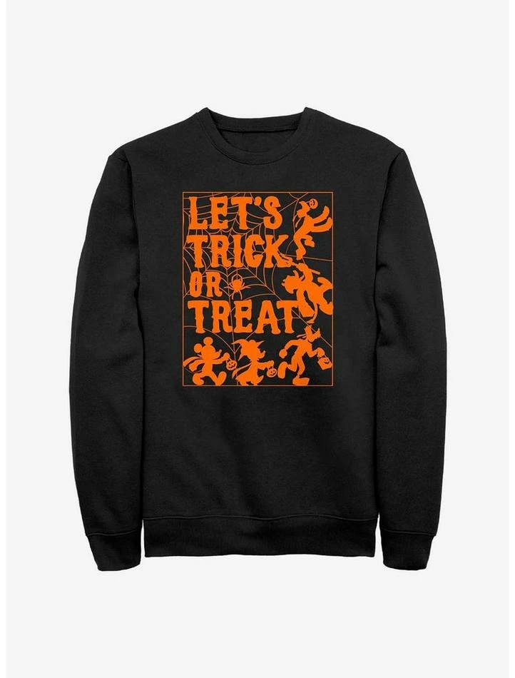 Promo ✔️ Disney Mickey Mouse Let's Trick or Treat Spiderweb Sweatshirt ⭐