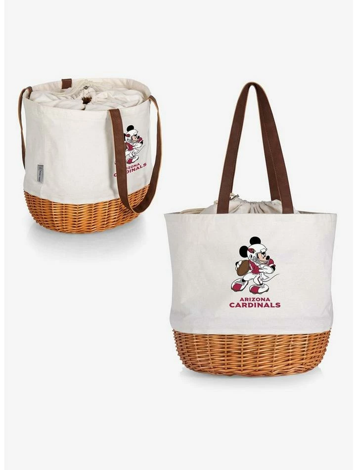 Top 10 🌟 Disney Mickey Mouse NFL Arizona Cardinals Canvas and Willow Basket Tote 🎁 - Image 5