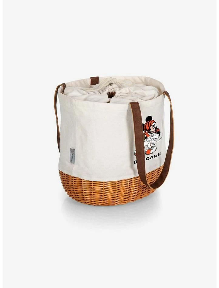 Hot Sale 🎁 Disney Mickey Mouse NFL Cincinnati Bengals Canvas Willow Basket Tote 😍 - Image 2