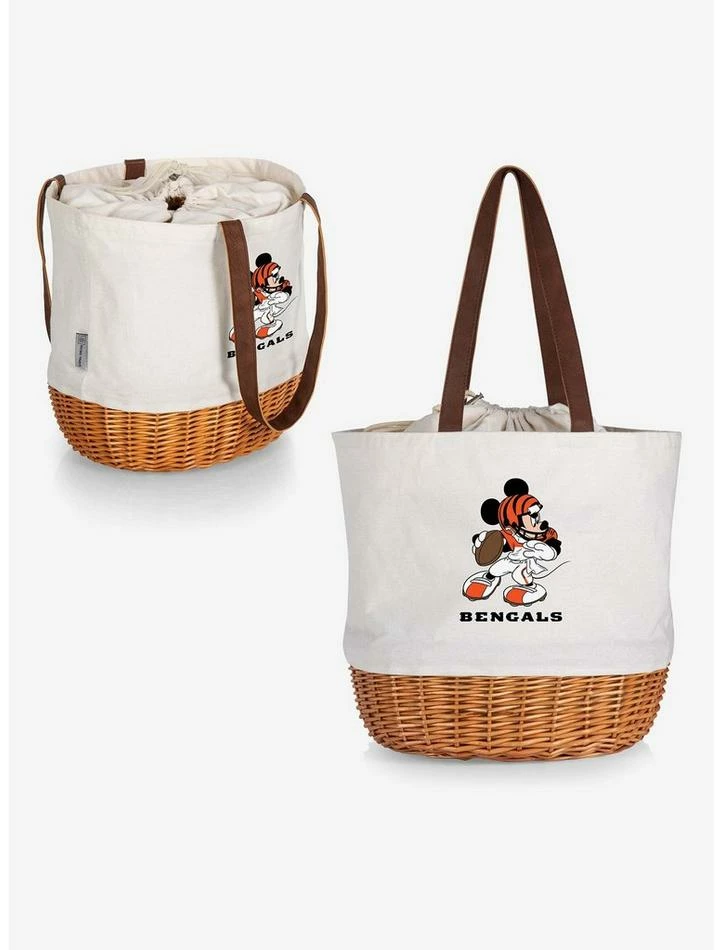 Hot Sale 🎁 Disney Mickey Mouse NFL Cincinnati Bengals Canvas Willow Basket Tote 😍 - Image 5