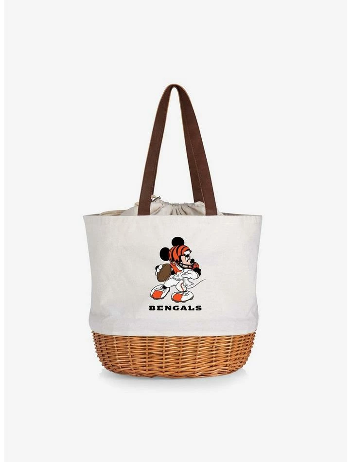 Hot Sale 🎁 Disney Mickey Mouse NFL Cincinnati Bengals Canvas Willow Basket Tote 😍
