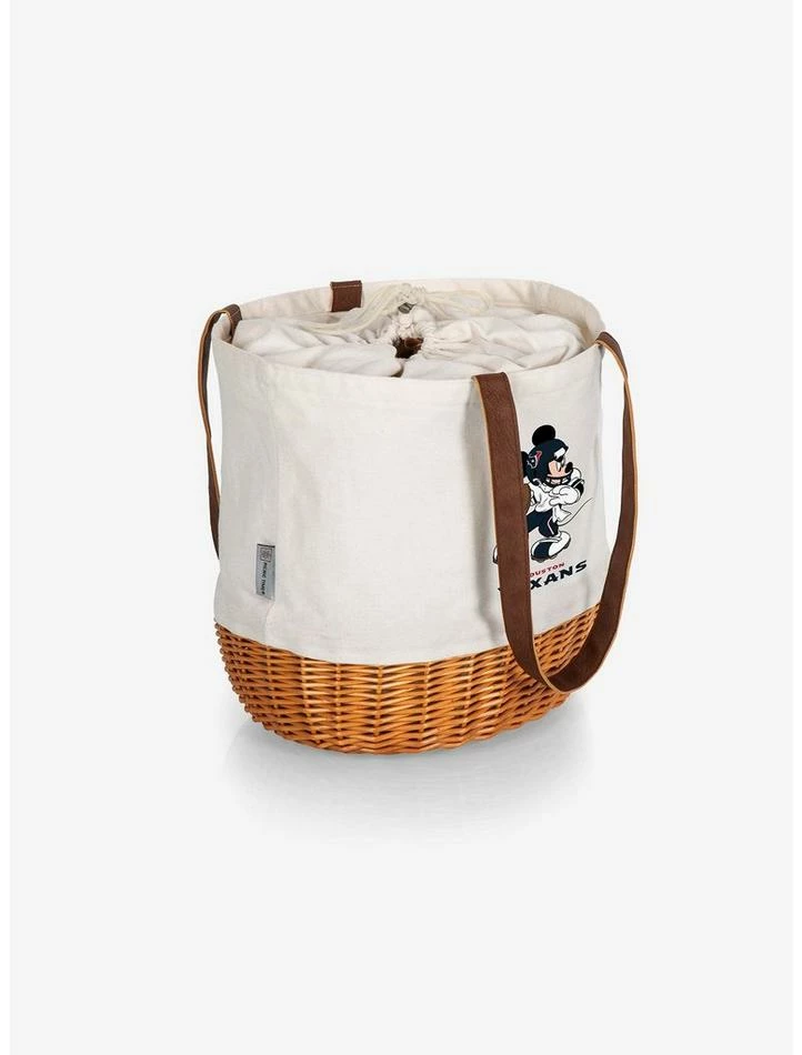 Promo โญ Disney Mickey Mouse NFL Houston Texans Canvas Willow Basket Tote โจ - Image 2