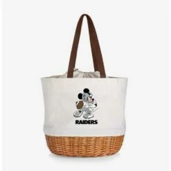Best Sale ๐ฅฐ Disney Mickey Mouse NFL Las Vegas Raiders Canvas Willow Basket Tote ๐ฏ