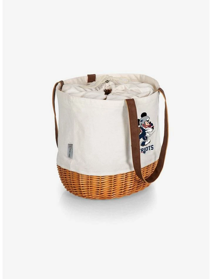 Best deal ๐ Disney Mickey Mouse NFL New England Patriots Canvas Willow Basket Tote ๐ฅฐ - Image 2
