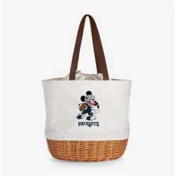 Best deal 🔔 Disney Mickey Mouse NFL New England Patriots Canvas Willow Basket Tote 🥰