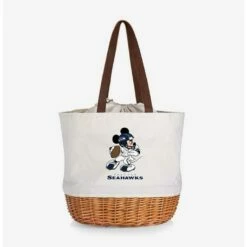 Promo ✨ Disney Mickey Mouse NFL Seattle Seahawks Canvas Willow Basket Tote 🌟