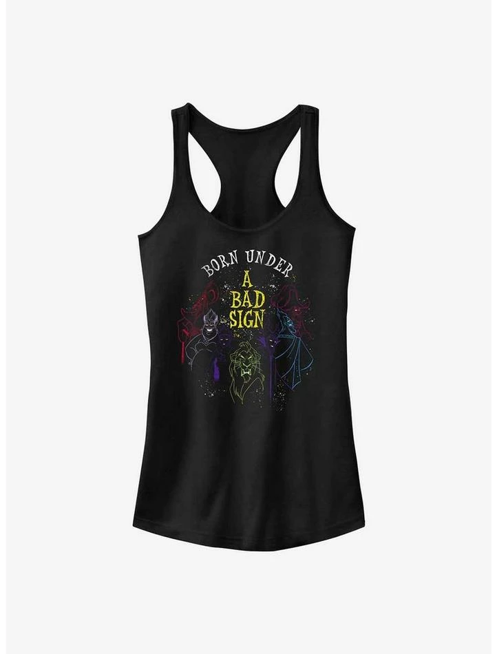 Promo 🔥 Disney Villains Born Under A Bad Sign 👧 Girls Tank 👏