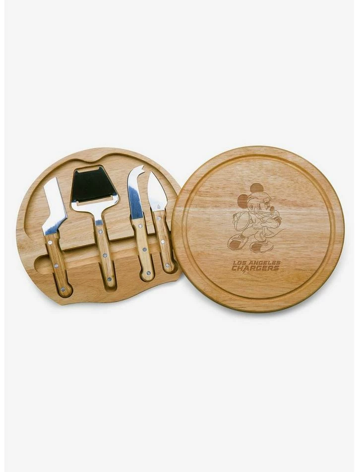 Deals โ Disney Mickey Mouse NFL LA Chargers Circo Cheese Cutting Board & Tools Set ๐ฅ