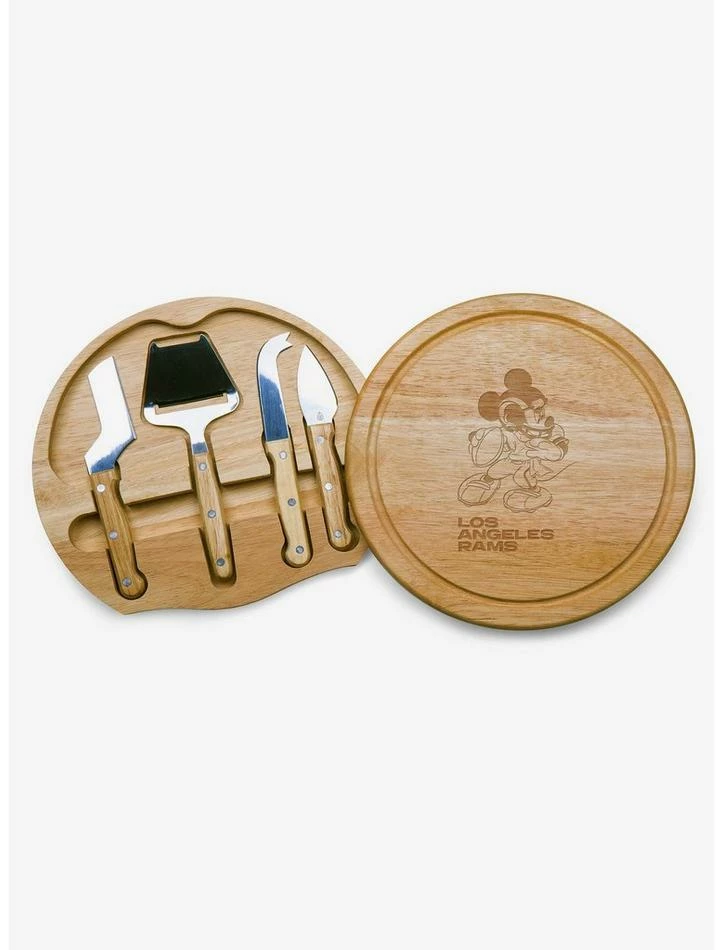 Buy 🛒 Disney Mickey Mouse NFL LA Rams Circo Cheese Cutting Board & Tools Set 💯