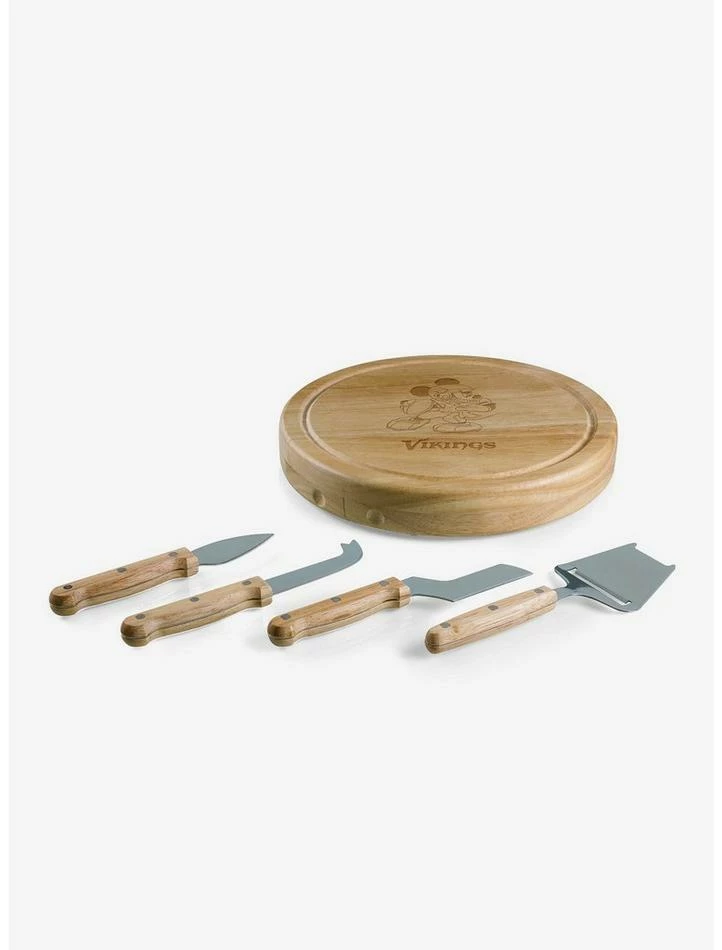 Best Sale 🧨 Disney Mickey Mouse NFL MIN Vikings Circo Cheese Cutting Board & Tools Set ⭐ - Image 2