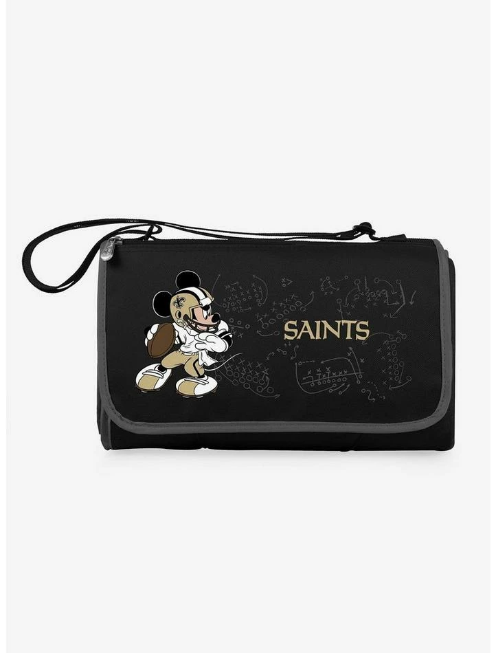 New 🤩 Disney Mickey Mouse NFL New Orleans Saints Outdoor Picnic Blanket 👏
