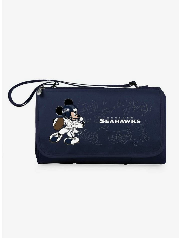 Discount ❤️ Disney Mickey Mouse NFL Seattle Seahawks Outdoor Picnic Blanket 🛒