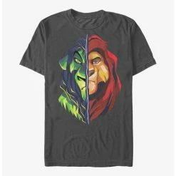Best Pirce 🔔 Disney The Lion King Scar and Mufasa Split T-Shirt 😀