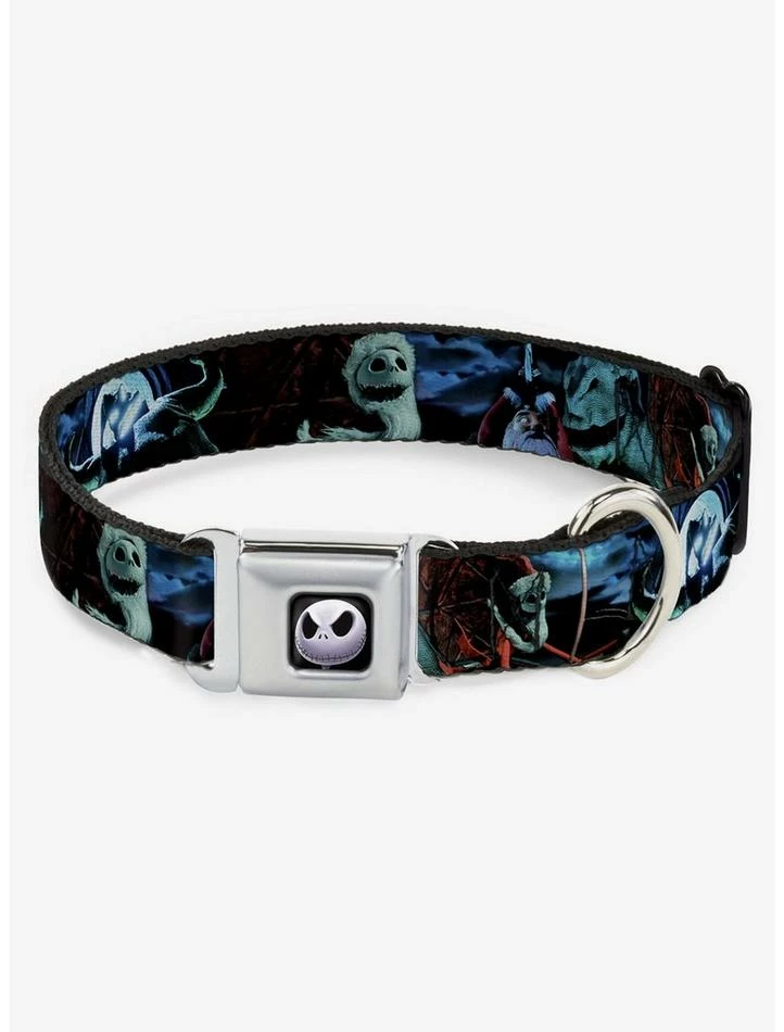 Best Pirce 🛒 Disney Nightmare Before 🎁 Christmas Jack Oogie Boogie Santa Seatbelt Buckle 🐶 Dog Collar 😉