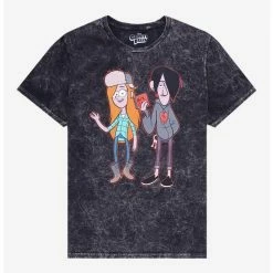 Promo ⌛ Disney Gravity Falls Wendy & Robbie Wash Boyfriend Fit 👧 Girls T-Shirt 😉