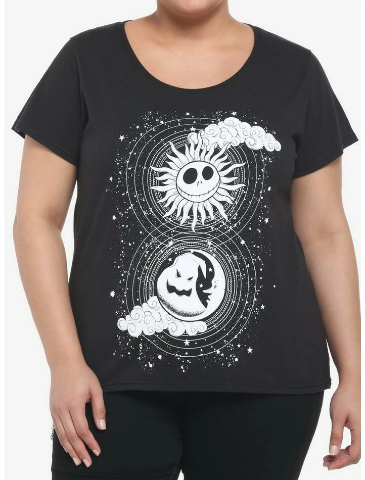 Top 10 🎉 The Nightmare Before 🔔 Christmas Jack & Oogie Boogie Celestial 👧 Girls T-Shirt Plus Size 🎁