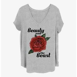 Hot Sale 😀 Disney Beauty and the Beast Beauty Rose 👧 Girls T-Shirt Plus Size 😀