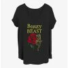 Hot Sale 🔔 Disney Beauty and the Beast Belle Rose 👧 Girls T-Shirt Plus Size 🔔