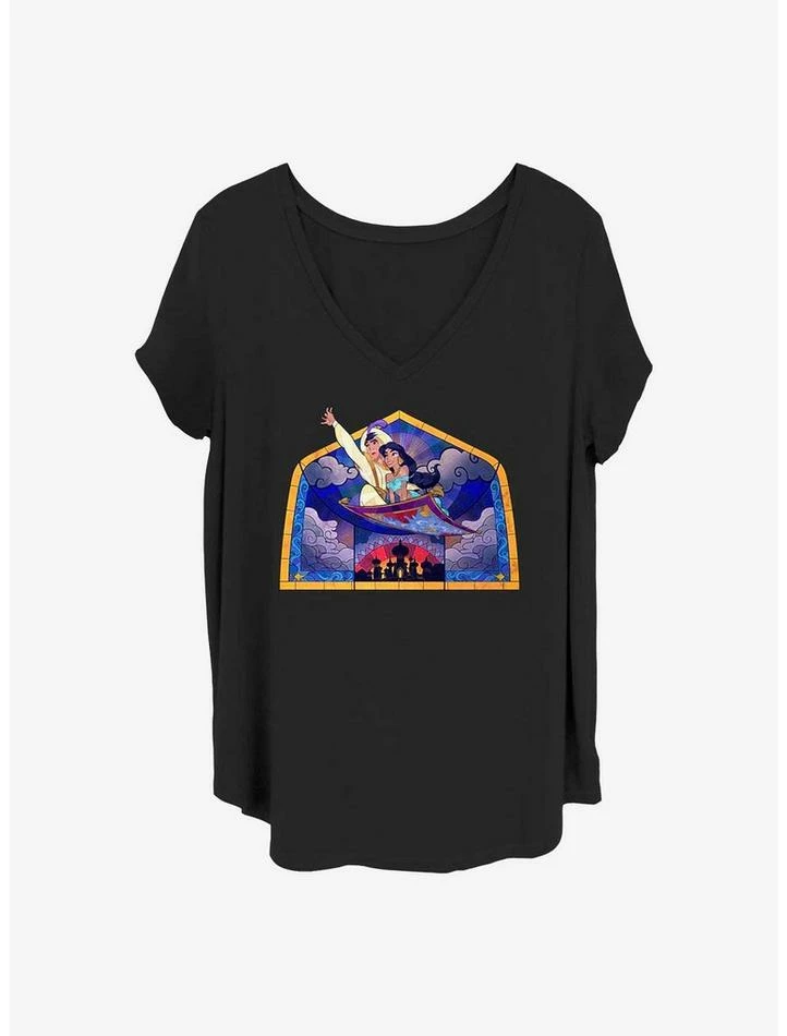 Best Pirce 🎁 Disney Aladdin Flying Carpet 👧 Girls T-Shirt Plus Size 👍