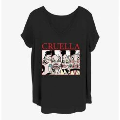 Best reviews of ❤️ Disney Cruella Cruel Expressions 👧 Girls T-Shirt Plus Size 🤩