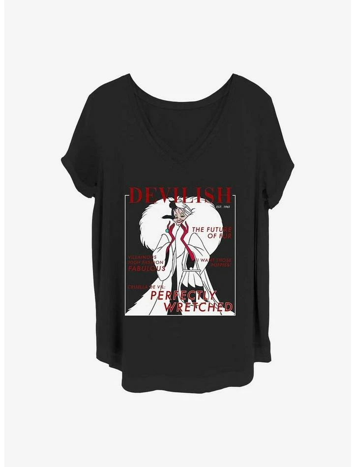 Best reviews of 👏 Disney Cruella Devilish Vogue 👧 Girls T-Shirt Plus Size 🎉