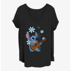 Deals 🧨 Disney Lilo & Stitch Music Man Stitch 👧 Girls T-Shirt Plus Size ⌛