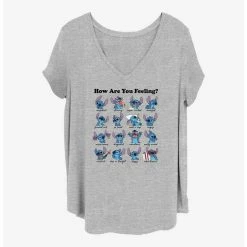 Best Pirce ✔️ Disney Lilo & Stitch Moods of Stitch 👧 Girls T-Shirt Plus Size 🧨