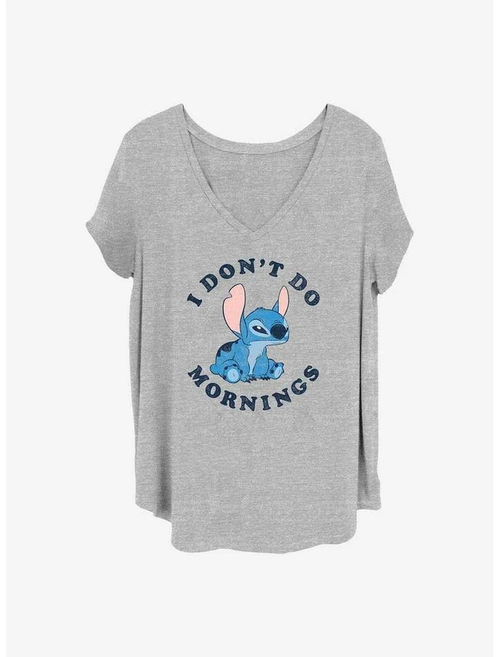 Best Sale 👍 Disney Lilo & Stitch I Don't Do Mornings 👧 Girls T-Shirt Plus Size 😀