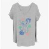 Best Pirce 👏 Disney Lilo & Stitch Tropical Stitch 👧 Girls T-Shirt Plus Size ✔️