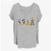 Buy 🥰 Disney Mickey Mouse 4 Friends 👧 Girls T-Shirt Plus Size 🎉