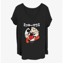 New 🔔 Disney Mickey Mouse Kanji Comic 👧 Girls T-Shirt Plus Size ✔️