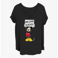 Best reviews of 🔥 Disney Mickey Mouse Mickey Awesome Teacher 👧 Girls T-Shirt Plus Size 👏