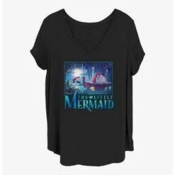 Discount ❤️ Disney The Little Mermaid Kiss The Girl 👧 Girls T-Shirt Plus Size 🎁